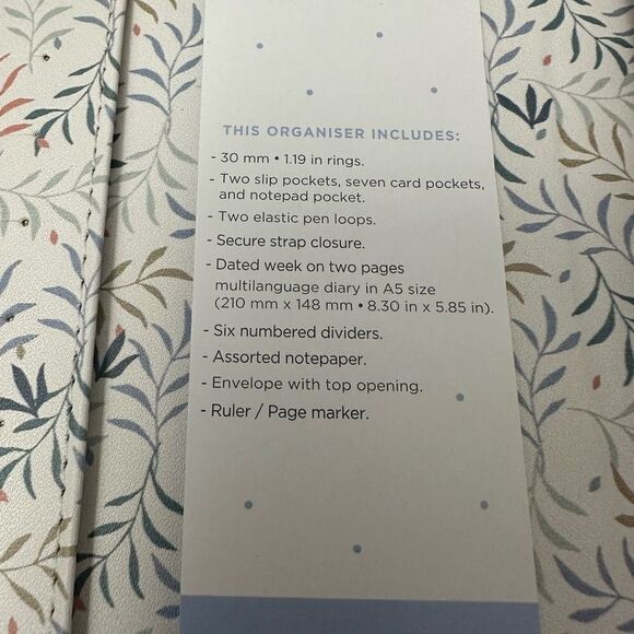 Filofax Botanical A5 Organiser Leather Planner Dated 2022 Centennial Collection‎ - Picture 3 of 11